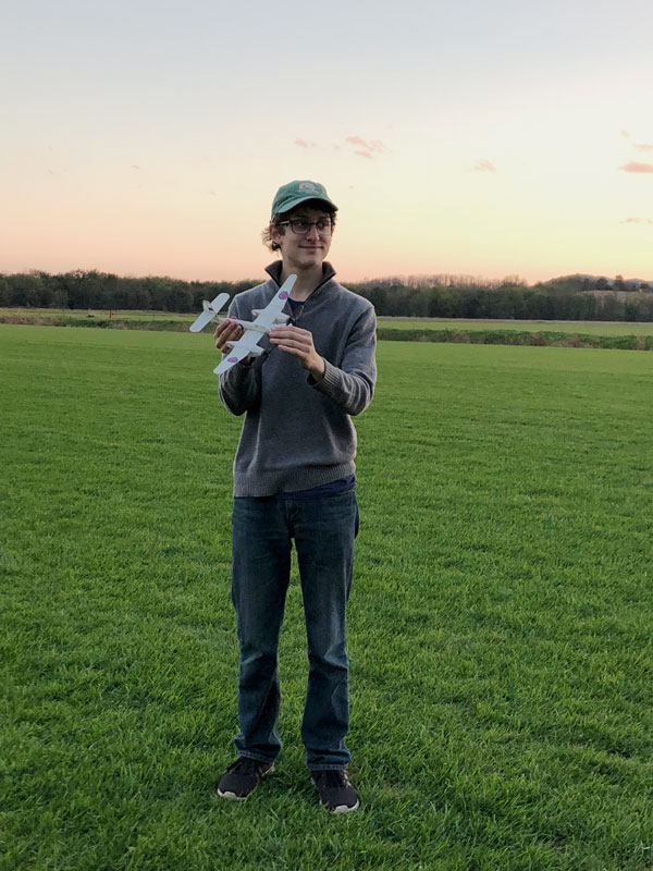 Oliver Sand holding his Welkin