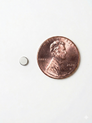 Picture of Round Magnet - 1/8" x 1/32" (3mm x 1 mm)