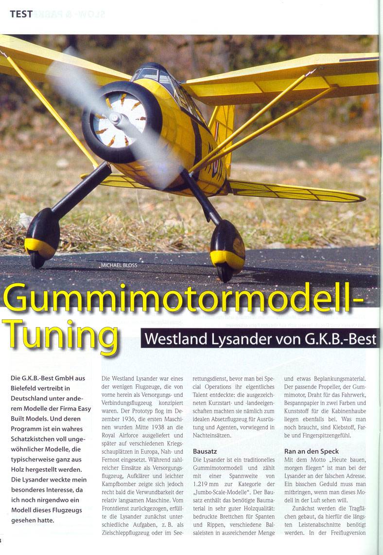 50" Westland Lysander Construction(German language)